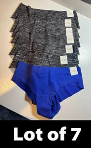 Lot/7 GB Juniors Lasercut Hipster Panties, Heather Grey / Blue Size XS - Picture 1 of 16