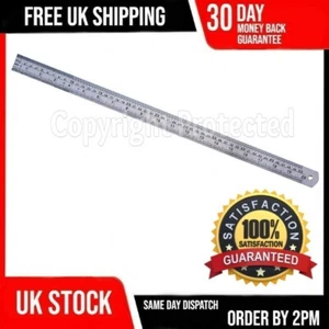 LONG METAL RULER LARGE DUAL MARKINGS 50CM 20" STAINLESS STEEL METRIC IMPERIAL - Picture 1 of 4