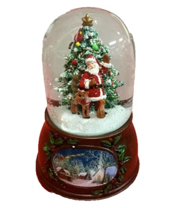 Roman Inc. 33831 Musical 6.5" Santa With Tree Glitterdome - Picture 1 of 1