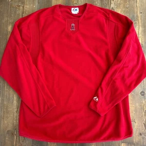 Vintage Y2K Majestic Los Angeles Angels Anaheim Baseball MLB Fleece Crewneck - Picture 1 of 7