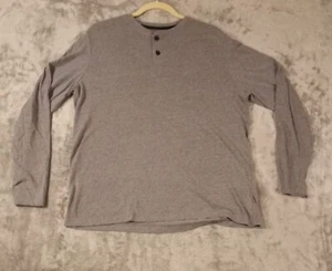 Croft & Barrow Men's Gray Long Sleeve Henley 1/4 Button T-shirt Casual Size M - Picture 1 of 5