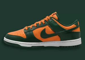 US9.5 Nike Dunk Low Retro Miami Hurricanes EXPRESS SHIP - Picture 1 of 1