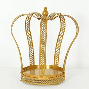 Gold 19" Metal Crown Cupcake Dessert Display Stand Party Centerpiece Wedding - Picture 1 of 9