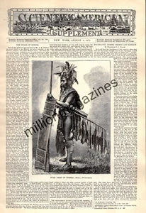 1879 Scientific American Supp August 9 -Borneo Dyak; Polydactyl horses;Zootrope - Picture 1 of 1