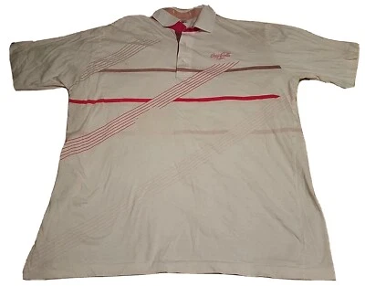 Vtg Coca-Cola Classic Polo Shirt Size XL White Pink Stripes Short Sleeve Coke - Image 1 of 4