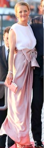 Viktor & Rolf Bow Embellished White Pink Long Maxi Gown Dress US 2 4 / IT 40 - Picture 1 of 8