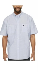 New US Polo Assn Men’s Shirt XLT Button-Down Big & Tall Light Blue - Picture 1 of 3