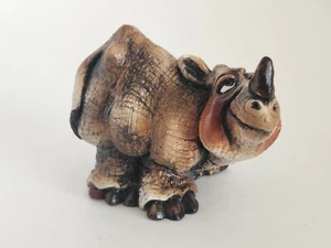 BEASTIES of the Kingdom Rhino figurine by John Raya ceramic 1989 EUC - Bild 1 von 10