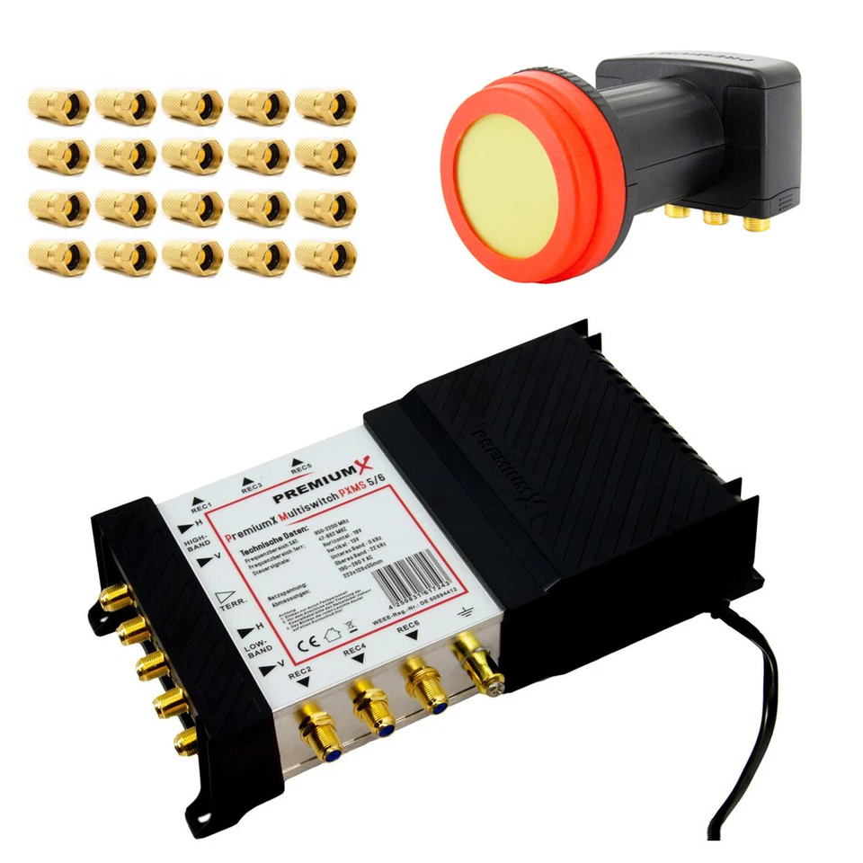 Multischalter SET 5/6 Switch Quattro LNB Sat Verteiler Anlage 6 Teilnehmer HD TV - Bild 1 von 4