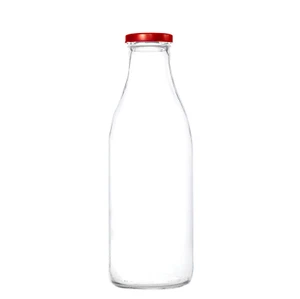 Large Glass Milk Bottle 750ml With Lids Juice Cordial Raw Milk Water Drink - Picture 1 of 13