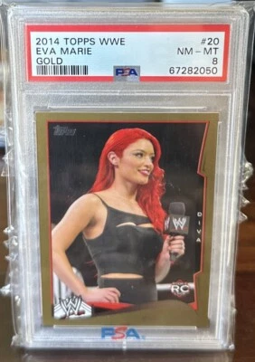2014 Topps WWE Eva Marie #20 Rookie RC Gold Parallel 05/10 SSP PSA 8 - Image 1 of 2