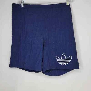 Vintage 90er Jahre Adidas gefütterte Herren Nylon Shorts groß marineblau Kleeblatt Fußball Laufen - Bild 1 von 7