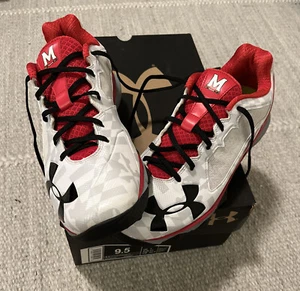 Under Armour Maryland Team Deception Trainers; Size 9.5 Mens Black Red White - Picture 1 of 5