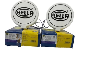 Pair Hella Comet 500 Driving Lamp Yellow Spot Light With Cover Universal Fit - Picture 1 of 14