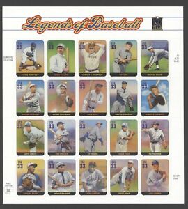 2000 US Scott #3408 $0.33 Legends of Baseball Sheet MNH