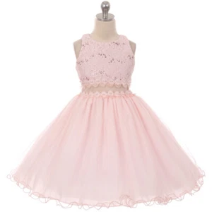 Vestido BLUSH Talla 4 Recital Boda Formal Fiesta Cumpleaños Flor Niña - Imagen 1 de 3