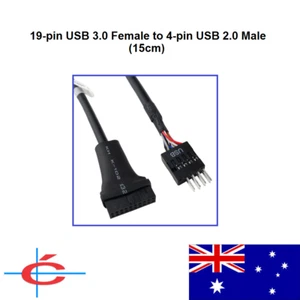 19-pin USB 3.0 Female to 4-pin USB 2.0 Male Cable Adapter 15cm internal - Picture 1 of 3