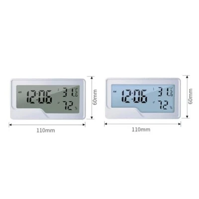 Digital Thermometer Hygrometer with Clock Measures Temperature and Humidity - Image 1 of 4