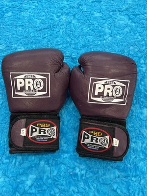 Guantes de Boxeo PBS Pro Suministros 8oz Púrpura Buen Estado Envío Rápido Foto 1 de 4
