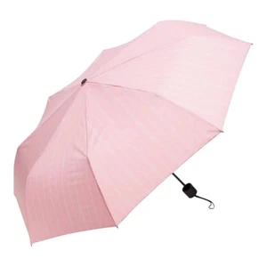VICTORIA'S SECRET Iconic Stripe Rain Umbrella Logo Retractable Strap Pink/White - Picture 1 of 4
