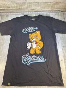 Camiseta Bleecker & Mercer Capucha Corona Oso Gráfico Negra Pequeña Streetwear Camiseta - Imagen 1 de 4