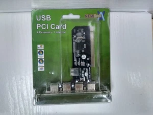 Newlink USB PCI Card WITH 4 External & 1 Internal Ports- 5 Ports. - Afbeelding 1 van 14