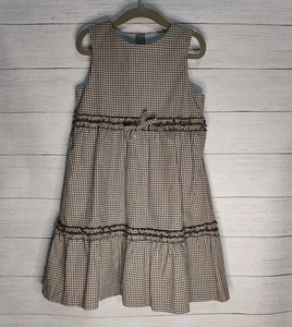 Jacadi Girls Gingham Print Dress Size 4 - Picture 1 of 17