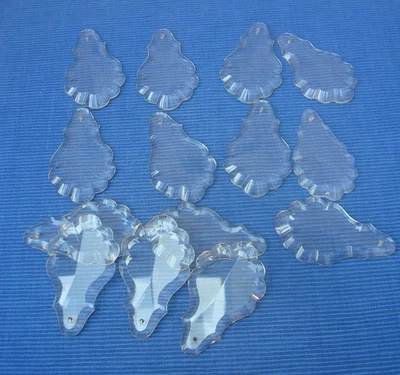 V71 Lot 14 Pampilles Cristal Taillé ancien XIXe Lustre - Photo 1/3