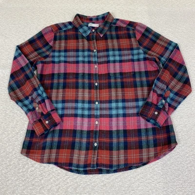 Camisa Croft And Barrow para mujer M de franela cepillada a cuadros con botones Foto 1 de 4