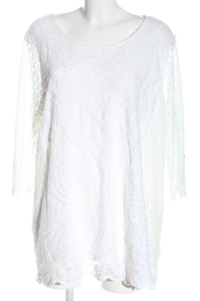 CANDA Blusa in merletto Donna Camicetta a blusa Taglia IT 50 bianco elegante - Immagine 1 di 4