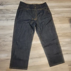 Vintage Girbaud Baggy Jeans Men 38x30 Black Denim Y2K Streetwear Wide Leg NEW  - Picture 1 of 11