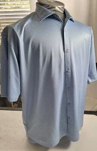 HL Sport Bamboo Performance Luxury Mens Button Down Shirt 2 XL Blue - Picture 1 of 7