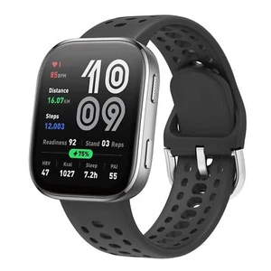 Correa de reloj inteligente de repuesto de silicona transpirable negra para Amazfit Bip 6 - Imagen 1 de 6
