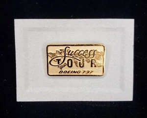 VTG Boeing 737 Airlines Pin The Success Tour Gold Tone Lapel Pin 7/8" x 1/2" - Picture 1 of 2