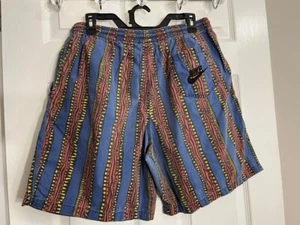 Nike Vintage 90s Tribal Print Cotton Shorts Men’s Medium - Rare Pattern - Picture 1 of 18