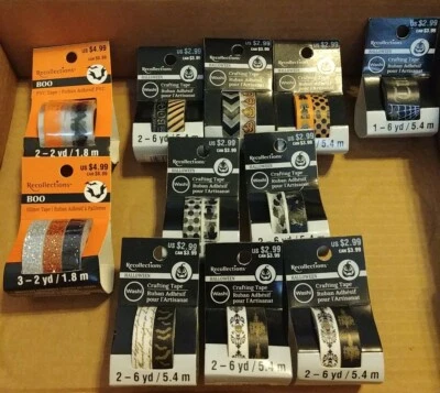 NOVO 11 peças lote misto lembranças Halloween BOO Washi glitter PVC fita para artesanato - Imagem 1 de 4