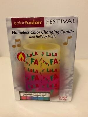 Christmas Colorfusion Festival Flameless Color Changing/Flicker Candle w/ Music - Image 1 of 4