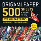 Papier origami 500 arkuszy japońskich wzorów washi 6" (15 cm)