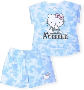 Hello Kitty Girls 2-Piece Fashion Tee and Short Set Size 3T 4T 5/6 6X 7 8/10 12 - Picture 1 of 3
