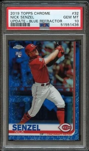 BB - 2019 Topps Chrome - Blue Ref 69/150 - #32 - Nick Senzel - PSA 10 - Picture 1 of 2