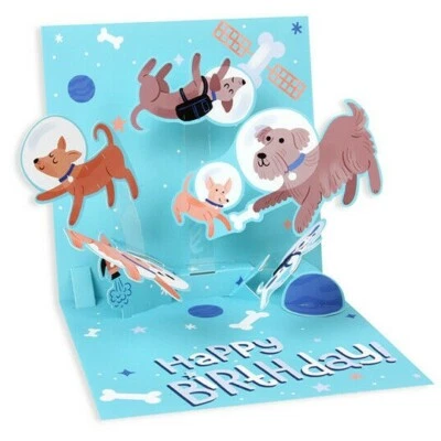 Space Dogs - Treasures 3D Pop Up Card - Happy Birthday! - Image 1 of 2