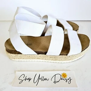 Cushionaire Womens Mandy Cork Espadrille Platform Sandal Stretchy Sz 8 - Sh434.2 - Picture 1 of 8