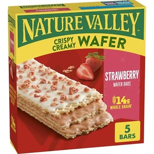 Erdbeere knusprig cremige Waffelriegel, hergestellt mit Vollkorn, 5 Riegel, 6,5 Oz Box - Bild 1 von 6