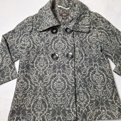 Chaqueta Blazer LUII Anthropologie Mezcla Lana Talla S Gris Forrada Geo Manga 3/4 Artística Foto 1 de 4