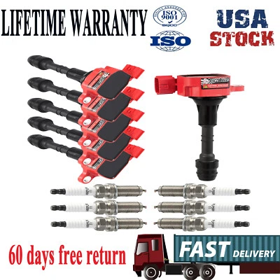 6 bobinas de encendido y bujías de platino para Nissan Frontier Xterra 2005-2011 4,0 L Foto 1 de 4