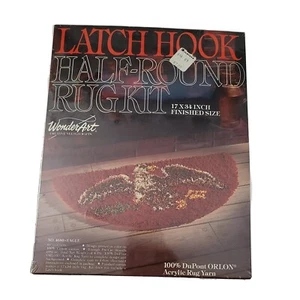 Eagle Patriotic Latch Hooking Kit Rug Half- Round Kit 17" x 34" #4680 NEW - Picture 1 of 8
