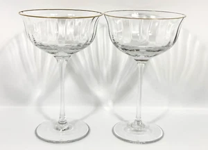 2 Spiegelau CHAMPS ELYSEE ottica bordo oro champagne alto vetro sherbet 6 5/8" EX - Foto 1 di 18