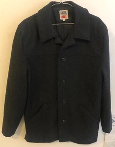 Mens Wool Blend Charcoal Casual Works Jacket Size M Good Preowned - Picture 1 of 4