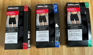 4 Pack Men Boxer Shorts in Black by Kirkland Signature  S,M,L,XL Tagless - Picture 1 of 8