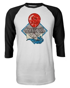 IT King The Losers Club Clown Stephen King Men's Quarter Sleeve Raglan T-Shirt - Picture 1 of 5